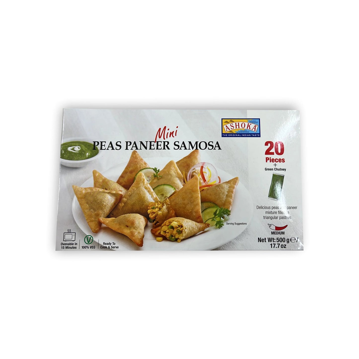 Ashoka Peas Paneer Samosa with Chutney 20 Pcs